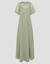 Mona Angel Sleeve Maxi Dress, Green (SAGE), large