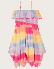 Tie Dye Frill Dress, Multi (MULTI), large