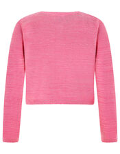Penny Sparkle Knit Cardigan with Sequin Bow, Pink (PINK), large