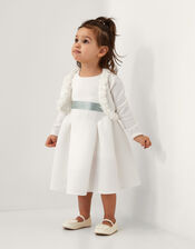 Baby 3D Floral Trim Cardigan, Ivory (IVORY), large