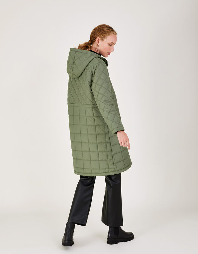 Poppy Quilted Pull-Over Poncho Coat , Green (GREEN), large