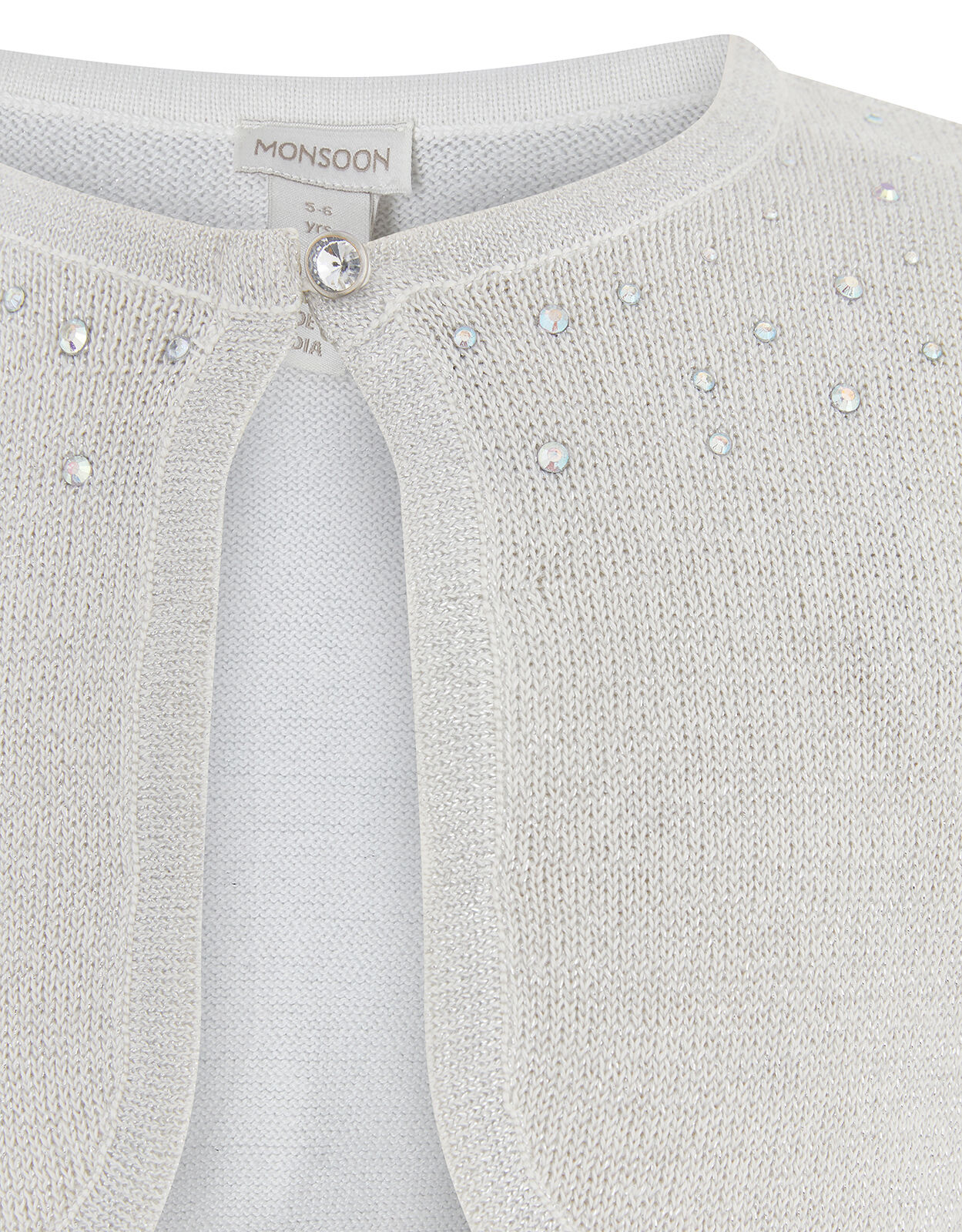 Niamh Crystal Knitted Cardigan Silver 