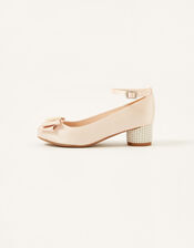 Satin Bow Heels, Pink (PINK), large