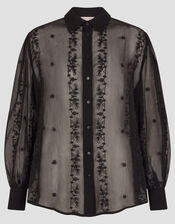 Edie Embroidered Blouse, Black (BLACK), large