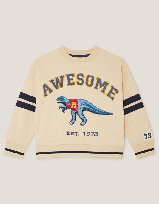 Dinosaur Varity Sweatshirt, Natural (STONE), large