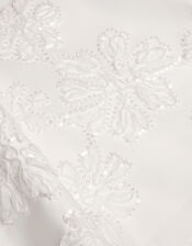 Josie Embellished Puff Sleeve Party Dress, Ivory (IVORY), large