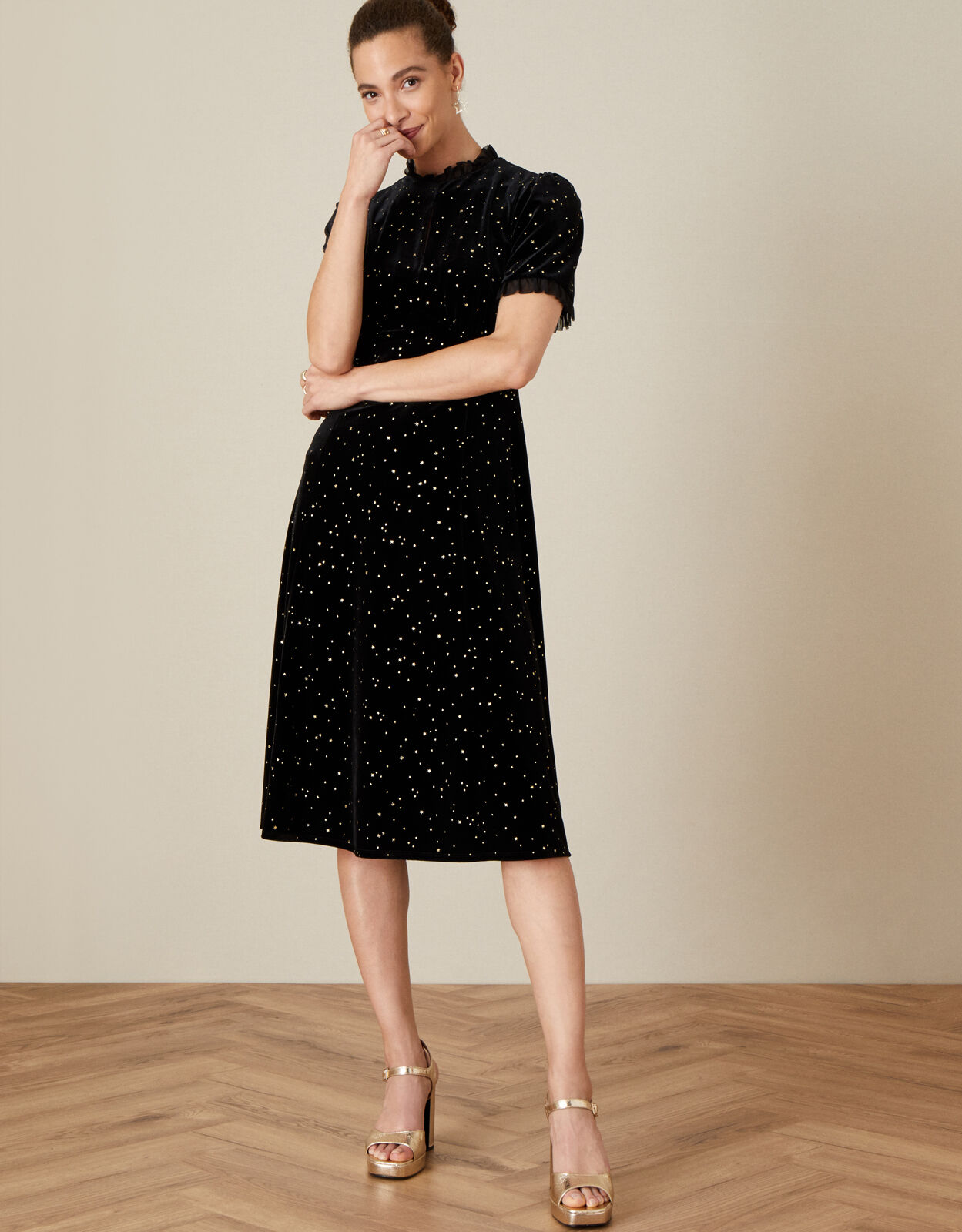 black midi work dress