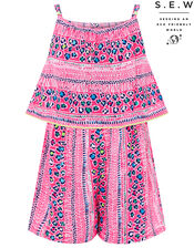 Ava Printed Playsuit in LENZING™ ECOVERO™, Pink (PINK), large