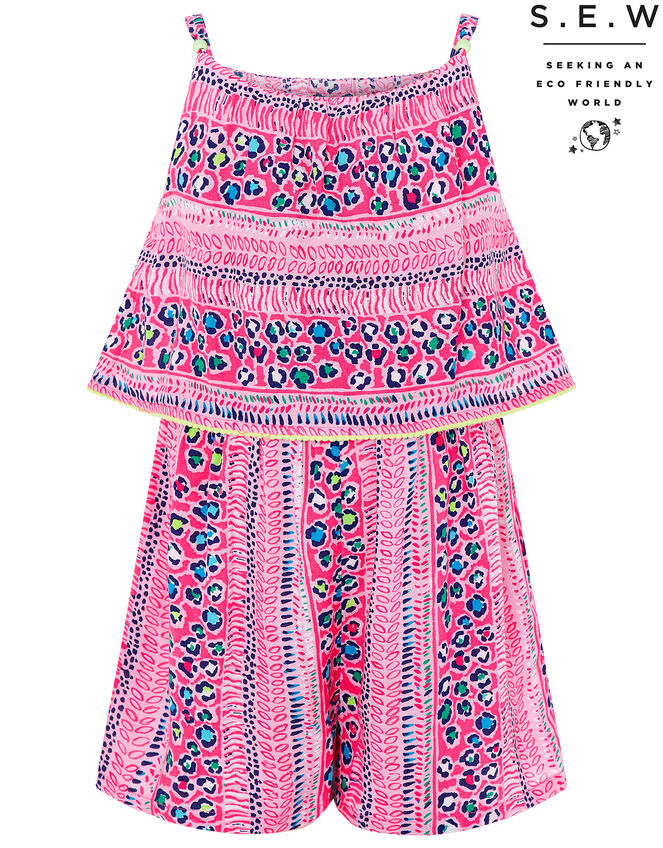 Ava Printed Playsuit in LENZING™ ECOVERO™, Pink (PINK), large