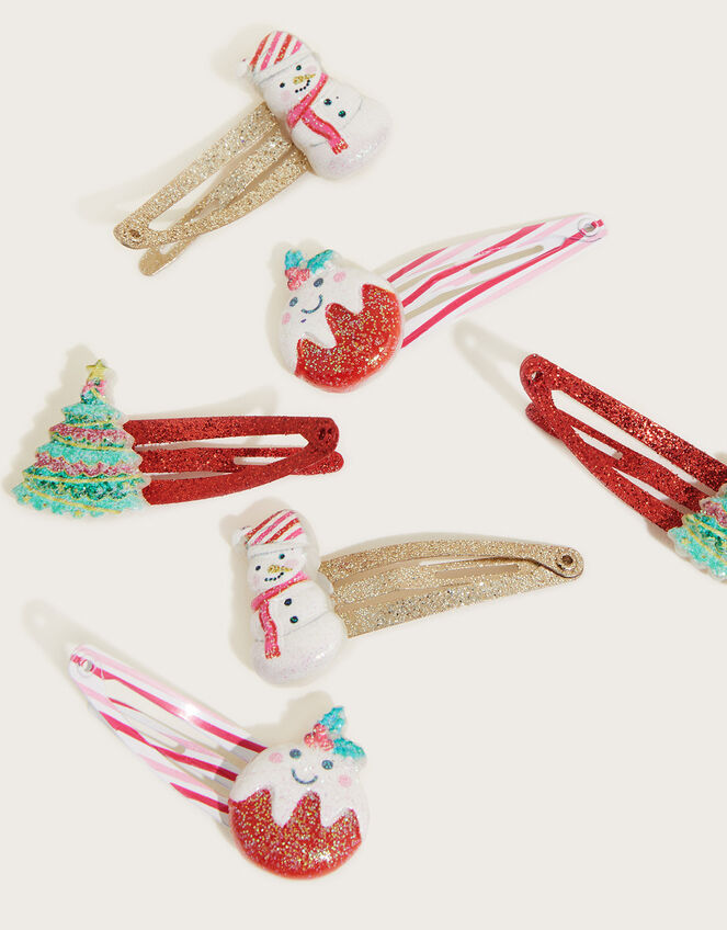 Festive Hair Clips 6 Pack, , large