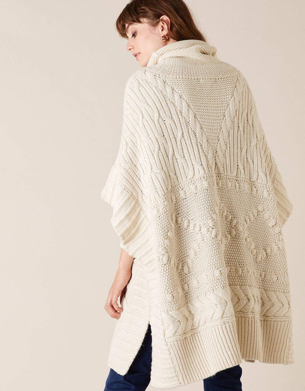 Chunky Knit Poncho Ponchos Monsoon UK.