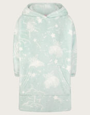 Fleece Fairy Print Blanket Hoodie, Green (GREEN), large