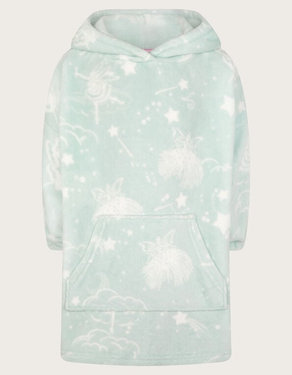 Fleece Fairy Print Blanket Hoodie, Green (GREEN), large