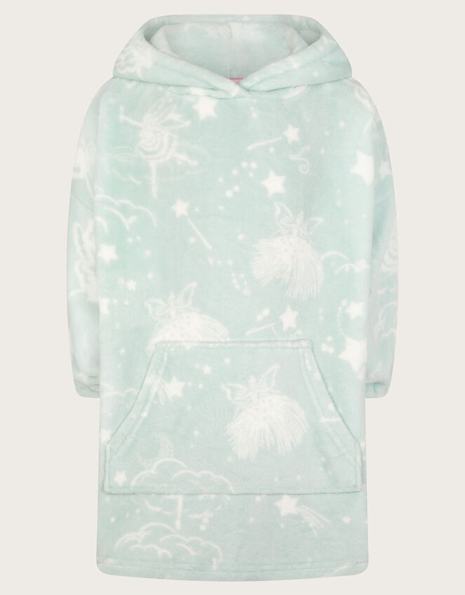 Fleece Fairy Print Blanket Hoodie, Green (GREEN), large