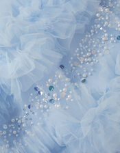 Nyla Embellished Ruffle Party Dress, Blue (PALE BLUE), large