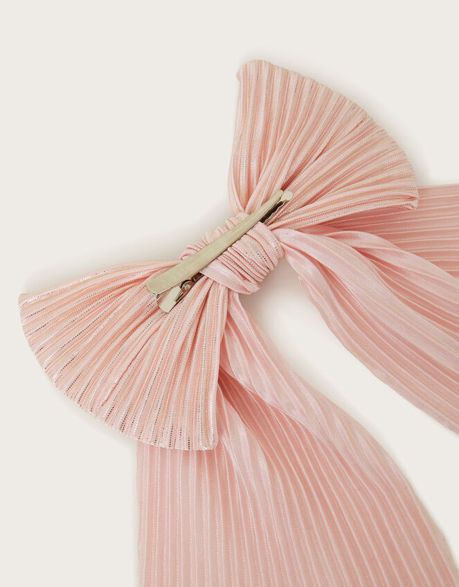 Pleated Bow Hair Clip, , large