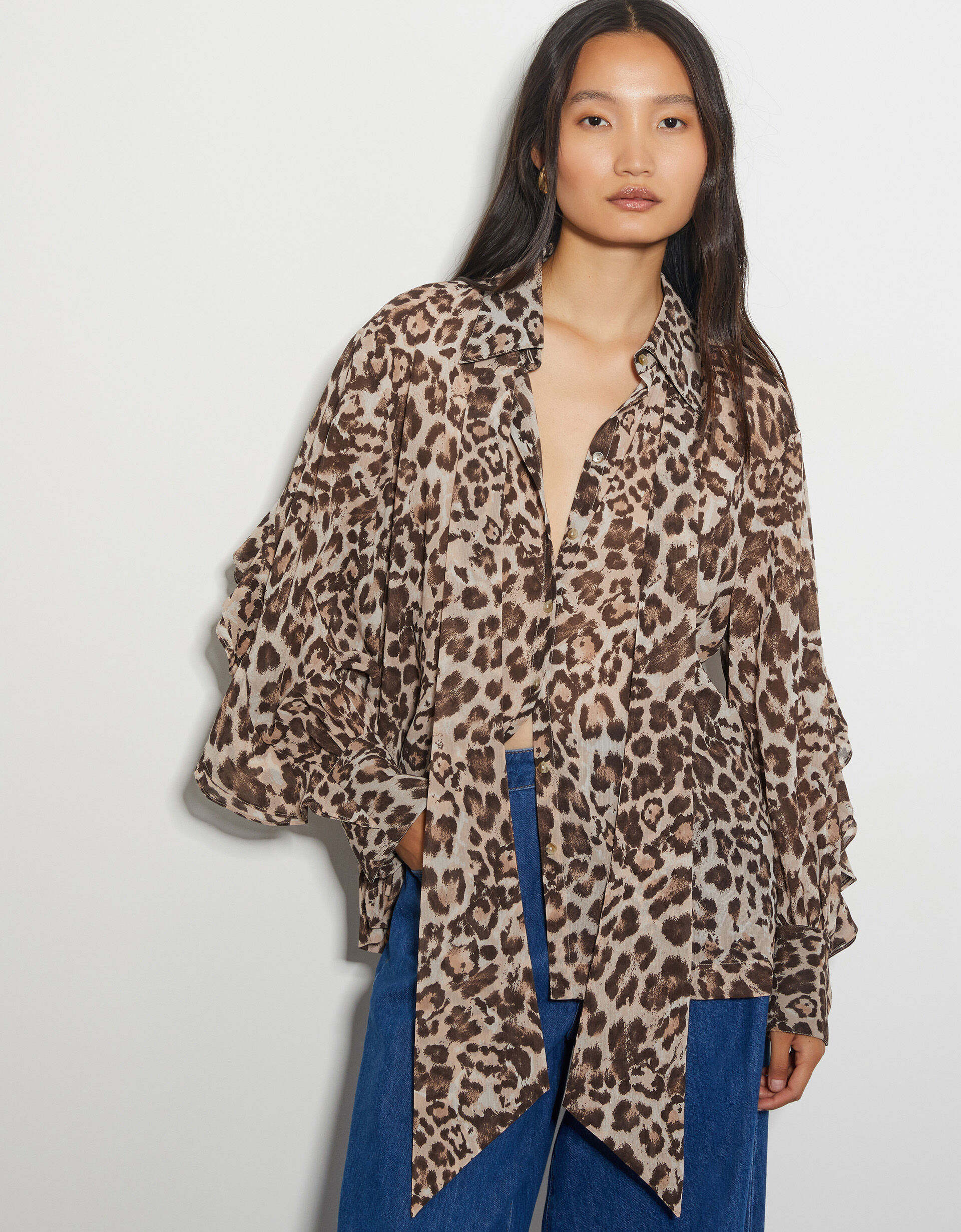 Allegra Leopard Print Top Brown
