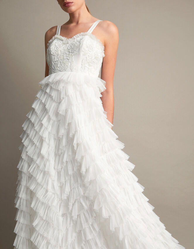 Ellen Ruffle Maxi Bridal Dress, Ivory (IVORY), large