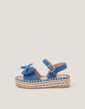 Denim Bow Espadrille Sandals, Blue (BLUE), large