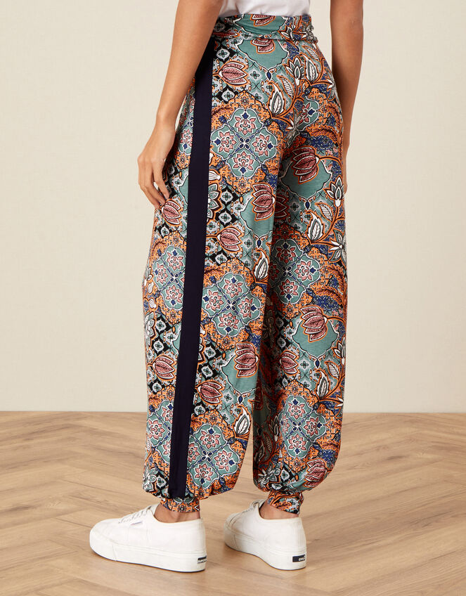 Tie Print Hareem Trousers, Blue (BLUE), large