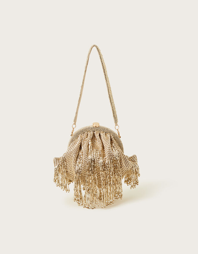 gold beaded handbag