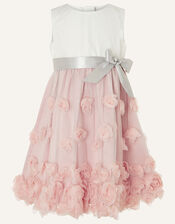 Baby Ianthe 3D Flower Dress, Pink (DUSKY PINK), large