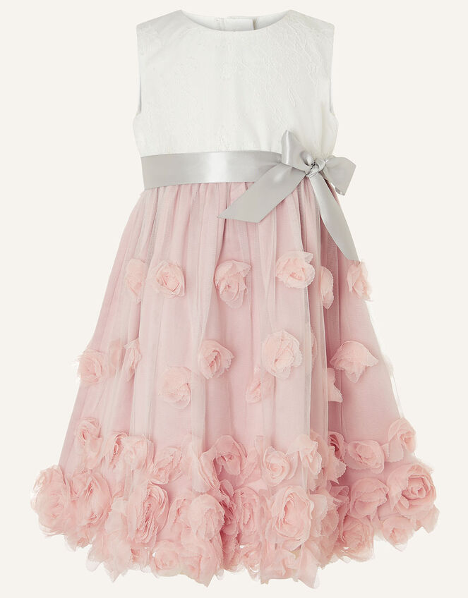 Baby Ianthe 3D Flower Dress, Pink (DUSKY PINK), large