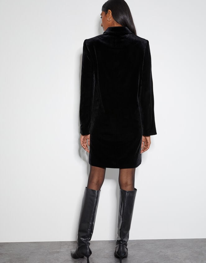 Valery Velvet Blazer Dress, Black (BLACK), large
