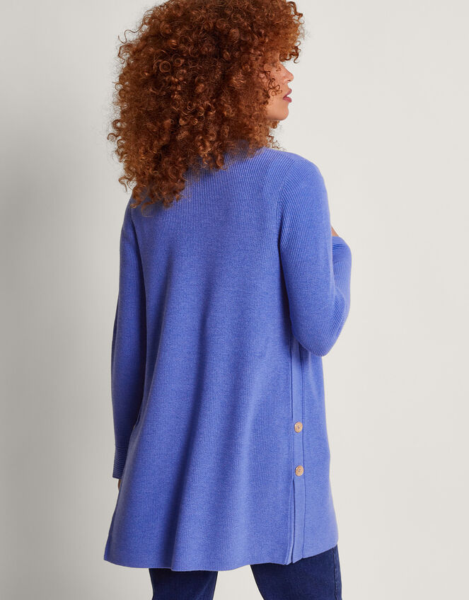 Ria Rib Cardigan, Blue (BLUE), large
