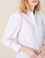 Pinstripe Poplin Shirt, Ivory (IVORY), large