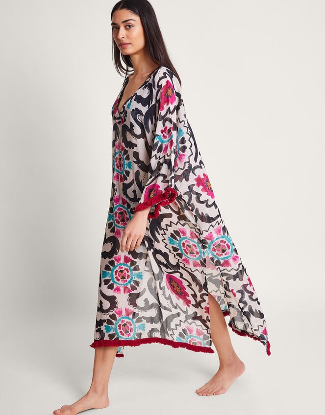 Fringe Print Kaftan, , large