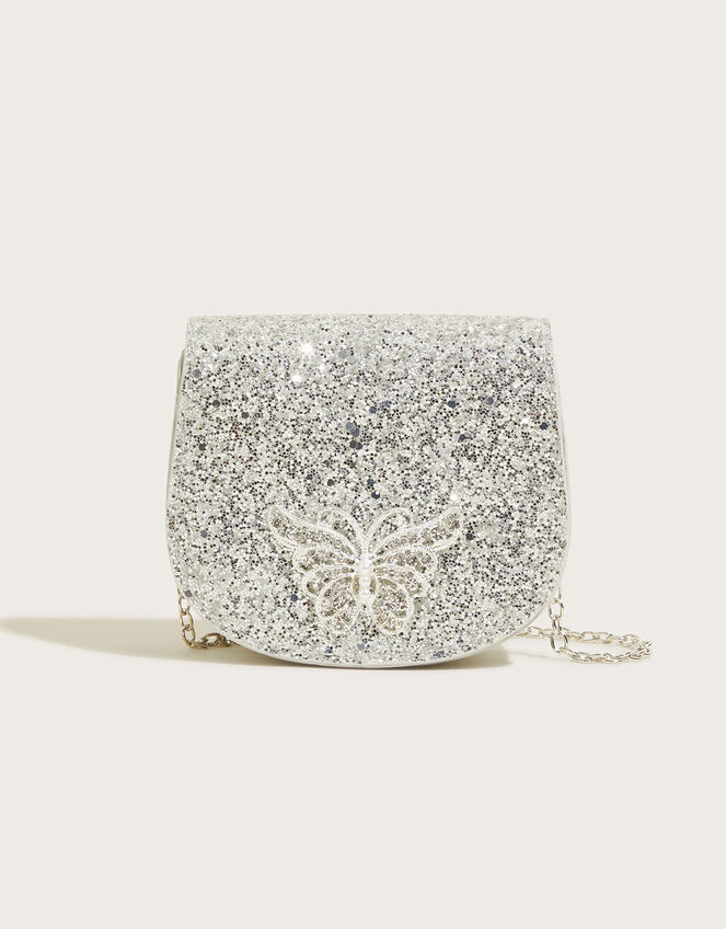 Diamante Butterfly Glitter Bag, , large