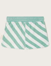 Stripe Terry Shorts, Green (GREEN), large