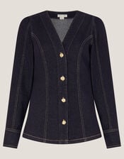 Teri Tailored Denim Shirt , Blue (INDIGO), large