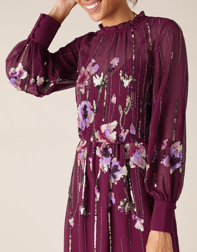 Renata Embellished Maxi Dress, Red (BERRY), large