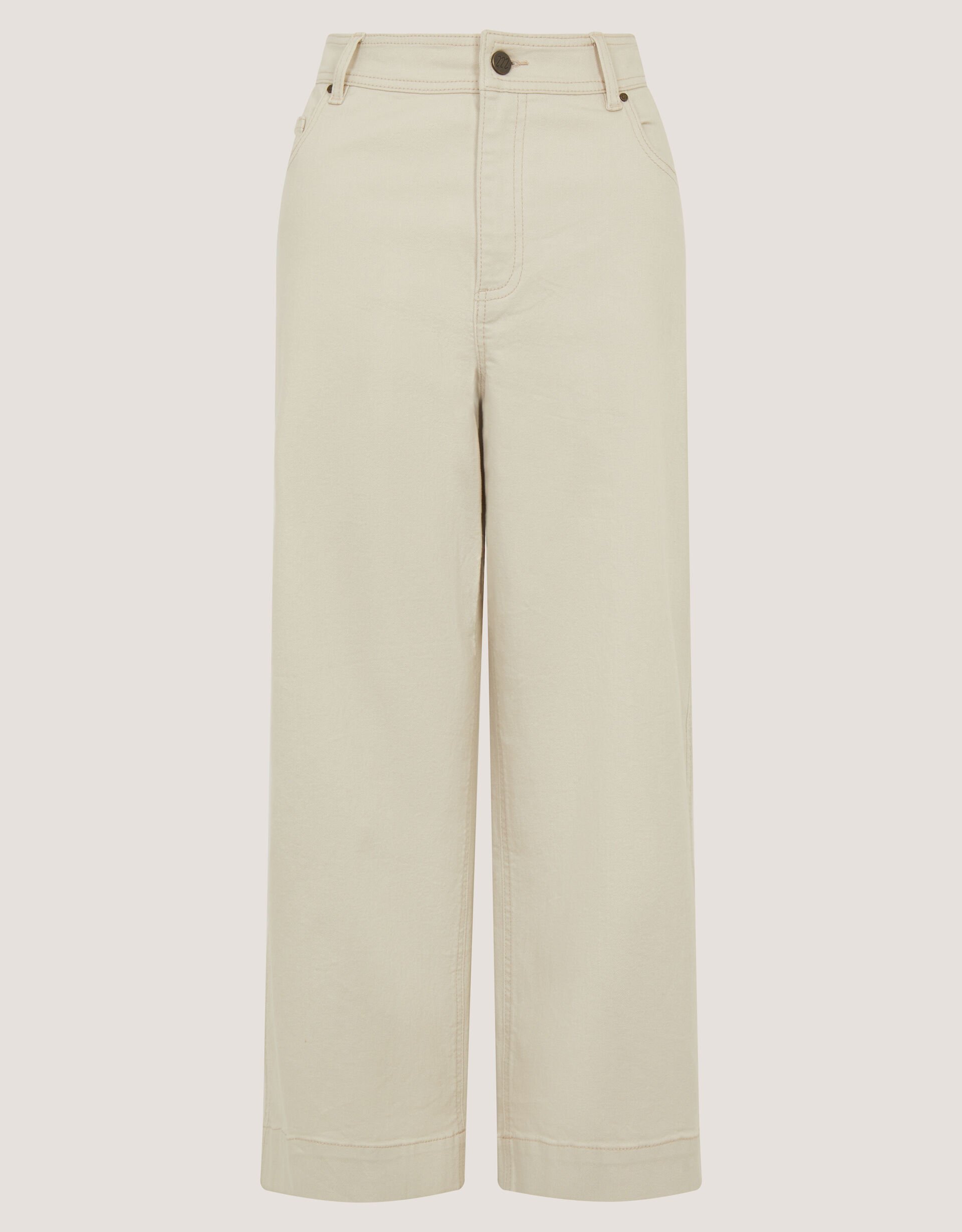 Hallie Regular Cropped Wide Leg Jeans, Natural (ECRU), large