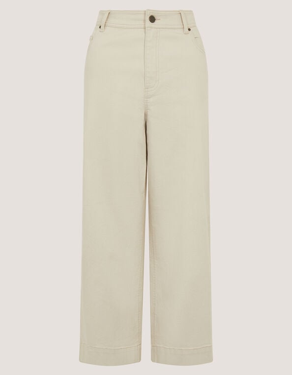 Hallie Regular Cropped Wide Leg Jeans, Natural (ECRU), large