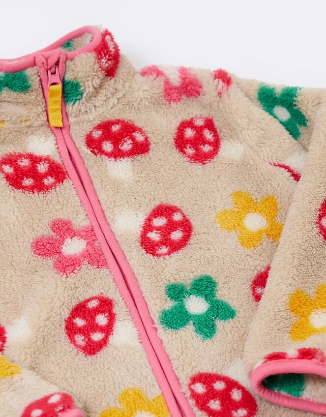 Frugi Floral Teddy Fleece Jacket, Multi (MULTI), large