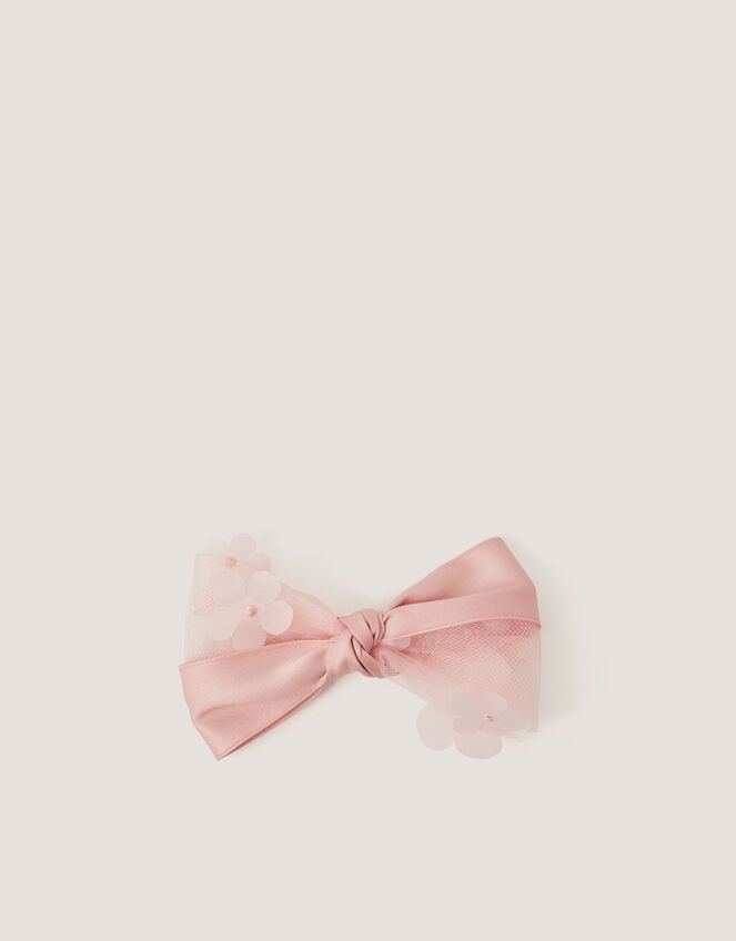 Appliqu&eacute; Bow Hair Clip, Pink (PINK), large