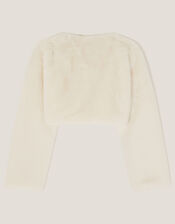 Marie Bow Faux Fur Shrug, Ivory (IVORY), large