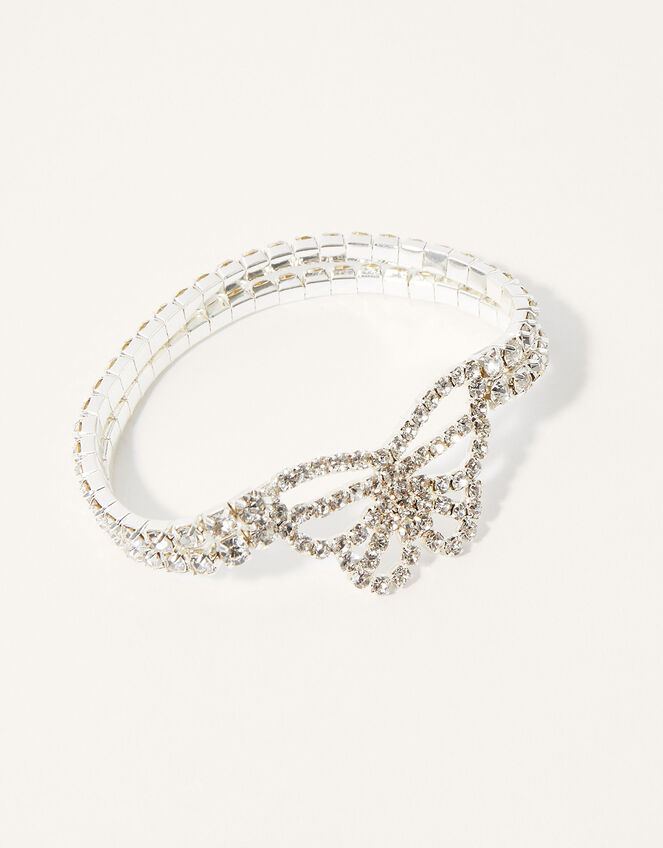 Diamante Stretch Butterfly Bracelet, , large