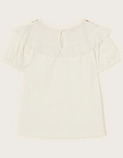 Sequin Yoke Top, Ivory (IVORY), large