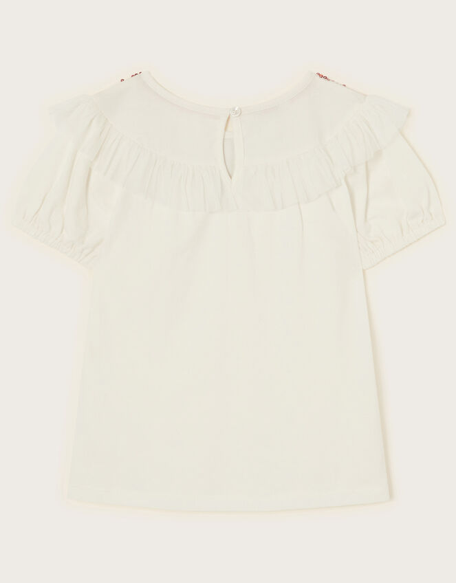 Sequin Yoke Top, Ivory (IVORY), large