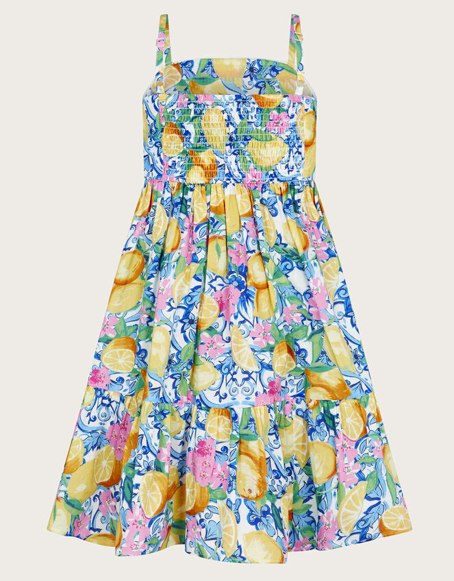 Amalfi Lemon Print Crochet Dress, Yellow (YELLOW), large