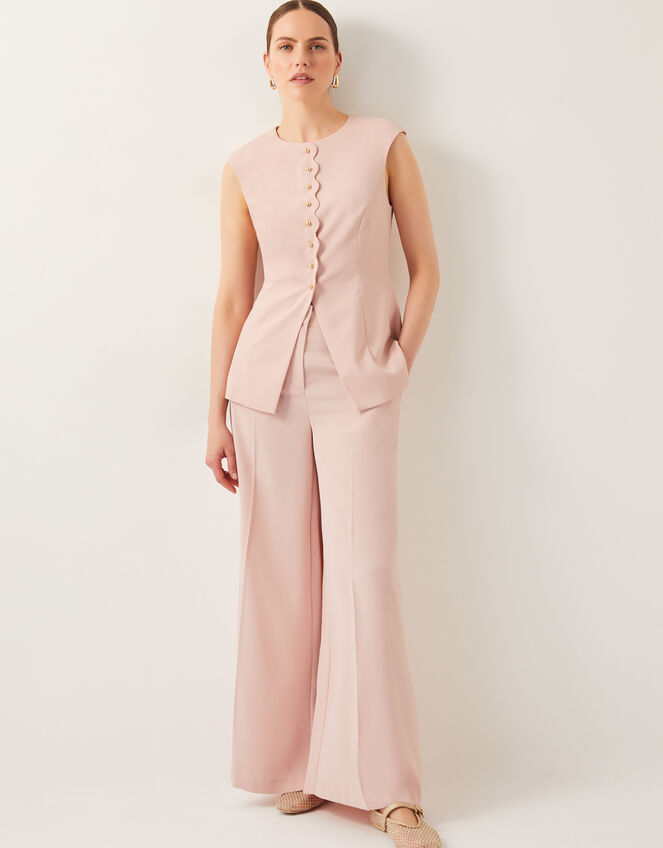 Ruth Scallop Waistcoat, Pink (PALE PINK), large