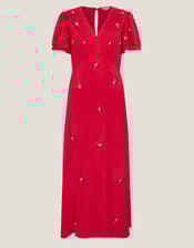 Gia Embellished Tea Dress, Red (RED), large