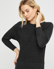 Amy Knit Dress, Grey (CHARCOAL), large