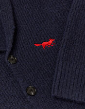 Fox Shawl Cardigan, Blue (NAVY), large