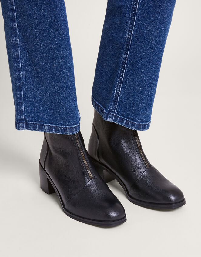 zip front chunky boots