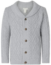 Cable Knit Cardigan, Grey (GREY), large